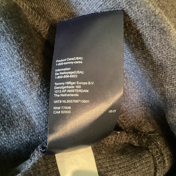 Men’s Tommy Hilfiger Charcoal Gray Long Sleeve 1/4 zip Pullover XXL - Picture 8 of 10